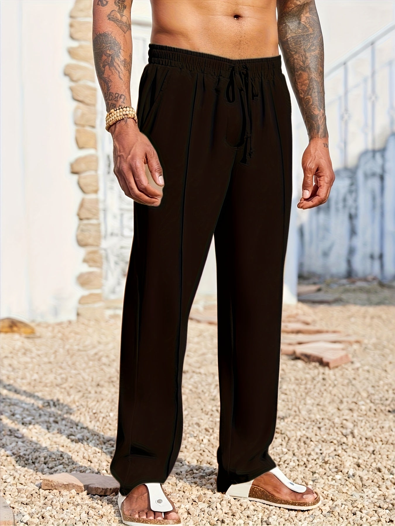 Men’s Casual Corduroy Pants – Slim Straight Anti-Wrinkle Long Trousers