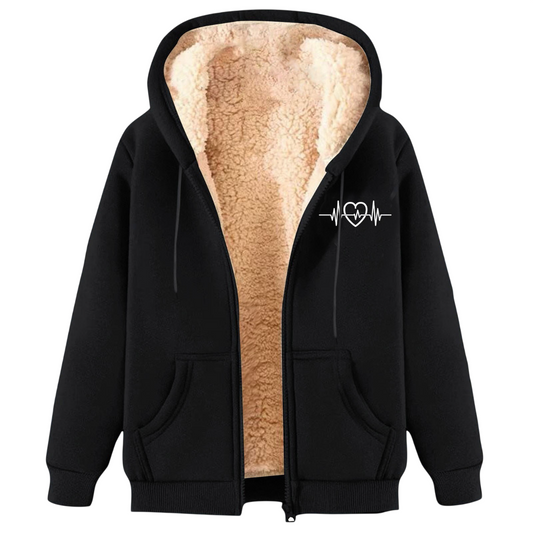 Men’s Fleece Hoodie – Thick Warm Lamb Fleece Lined Sweatshirt for Winter